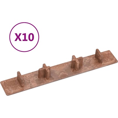 vidaXL Крайни капачки за декинг 10 бр кафяви пластмаса (149002)