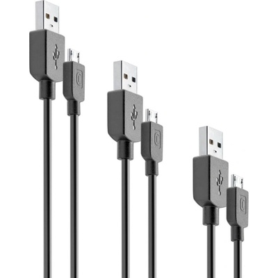 Cellularline Кабели Cellularline - Multipack, USB-A/Micro USB, 0.15 m/1.2 m/2 m, черни (6939)