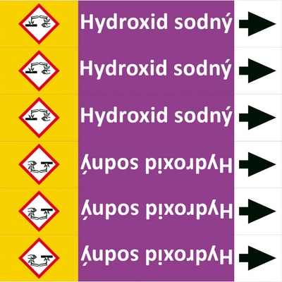 Nadrzenapalivo.cz Značení potrubí ISO 20560, hydroxid sodný PZA 007303
