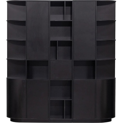 Čierna modulárna knižnica z borovicového dreva 196x210 cm Finca – WOOOD