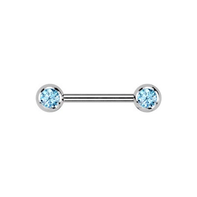 Šperky4U piercing do bradavky TITAN tyrkysové zirkony TIT1435-Q