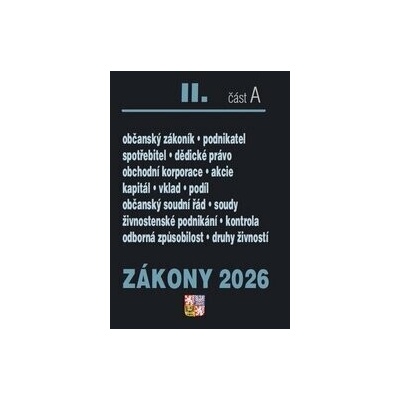 Zákony II A/2026 – Občanský zákoník