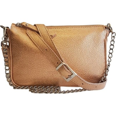 My Love bag kožená malá crossbody metalická růžová