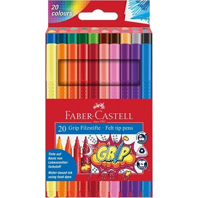 Faber-Castell Флумастери Grip, 20 цвята (O1010180093)