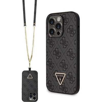 GUESS Кейс Guess GUHCP14LP4TDSCPK за iPhone 14 Pro, черен, Crossbody 4G Metal Logo (3666339146788)