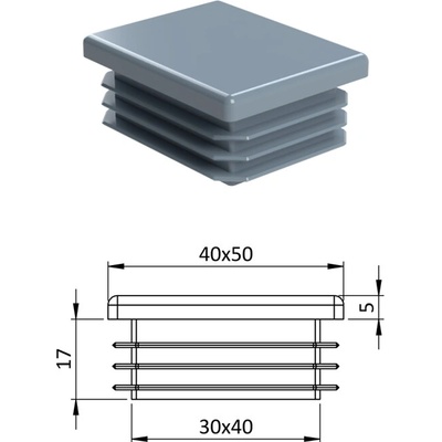 Krytka plastová 40 x 50 mm