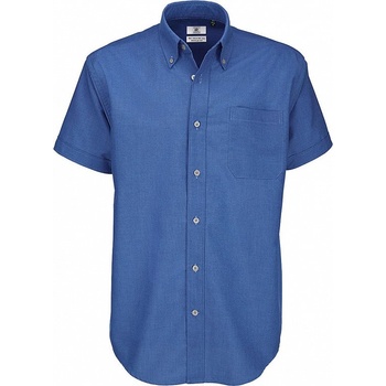 B&C pánska košeľa Oxford s kratkými rukávmi kráľovsky modrá