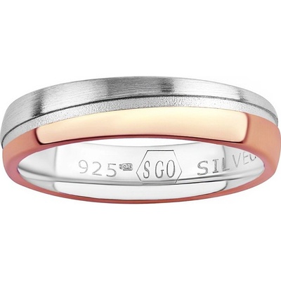 Silvego Snubní stříbrný prsten Glowie pozlacený růžovým zlatem SHG1089RMRGP