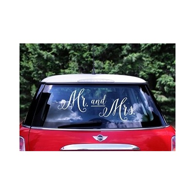 Nálepka na auto - Mr., Mrs. – Sleviste.cz
