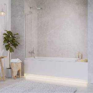 Radaway Параван за вана Radaway Idea 6 PNJ II, гланциран хром-прозрачно, 90x150 см, стъкло 6 мм (10001090-01-01)