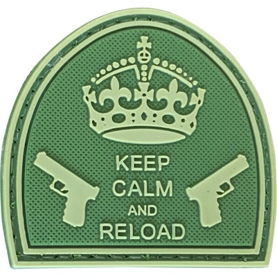 WARAGOD Nášivka 3D Keep Calm and Reload olivová 5cm