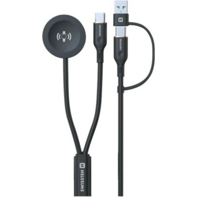 Nabíjací a dátový kábel Swissten Wireless magnetic charging cable 2in1 for Samsung Watch + USB-C 1,2 m