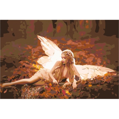 MALUJEŠ Malování podle čísel LEŽÍCÍ ANDĚL 60 x 80 cm bez rámu a bez vypnutí plátna