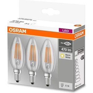 OSRAM LEDVANCE Base CL B 40 FIL E14 4W 2700K 470lm 3x 4058075819313