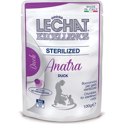 Lechat Excellence STERILIZED kačica 100 g
