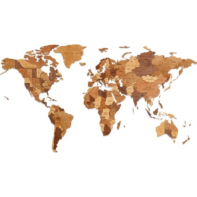 EWA Eco-Wood-Art Drevené puzzle — Mapa sveta Choco World Veľkosť: M