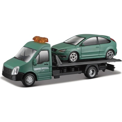 Bburago STREET FIRE Přepravní vozidlo Flatbed Transport + Ford Focus ST 1:43