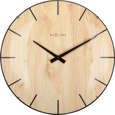 NeXtime Стенен часовник Edge Wood Dome светло дърво (3249)