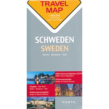 Švédsko 1:800T TravelMap