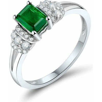 Eppi Zlatý prsteň s emerald smaragdom a diamantmi Lucan R34166