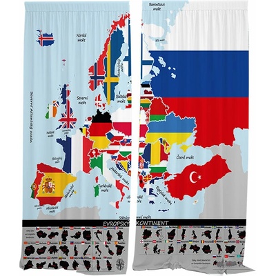 IMPAR Závesy, 140 × 250 cm, hlavné mestá