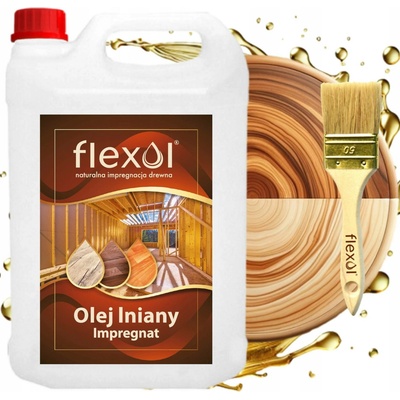 BEZBARVÝ IMPREGNAČNÍ PROSTŘEDEK NA DŘEVO 100% přírodní Lněný olej 4L SILNÝ FLEXOL