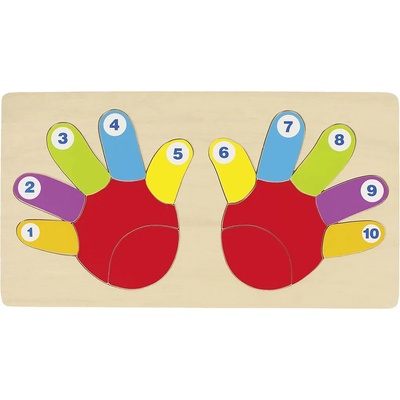 Goki Дървен пъзел Goki - Ръчички (57875)