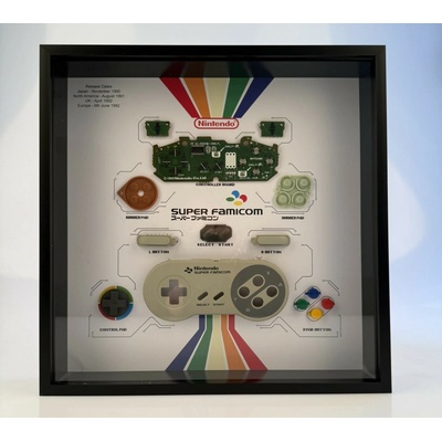 Nintendo SNES Super Famicom Controller, rámeček s rozebraným ovladačem