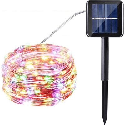 D103 SOLAR Solární svítící flexibilní drát RGB 100x LED 10 metrů