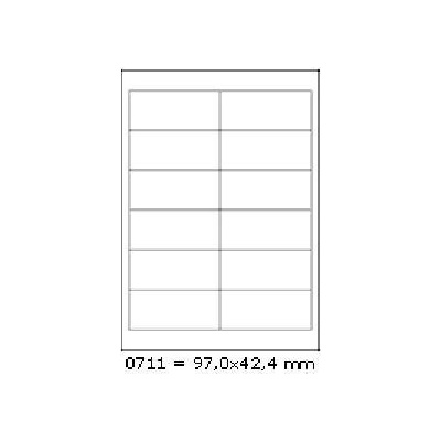 Самозалепващи етикети 97 x 42, 4 mm, 12 етикети A4, 100 листа (R0ECO.0711A)