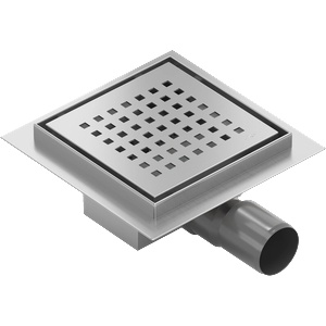 Mexen Flat-Q M08 квадратен подов сифон 15 x 15 см, инокс - 1010515 (1010515)