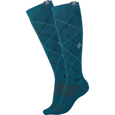 ELT Jazdecké ponožky Argyle Petrol Blue