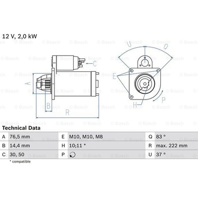 BOSCH STARTER 0 986 023 530