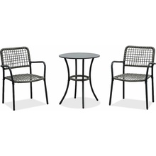 Autronic Balkónová súprava 1 + 2 Caffo, stôl 60 x 60 antracit