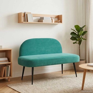 vidaXL Мек бенч с облегалка Тюркоаз 110 x 60 x 76 cm Кадифе (42040795)