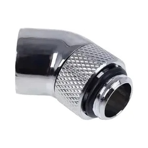 Alphacool Ъглов адаптер Alphacool Eiszapfen, 45°, G1/4 външна към G1/4 вътрешна резба, Сребрист (AC-1011176) - xtreme