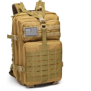 Mobilly Тактическа армейска раница, колан за кръста и гърдите, система MOLLE, 45 л, пясъчен цвят / каки (SR369 mud)