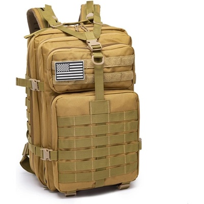 Mobilly Тактическа армейска раница, колан за кръста и гърдите, система MOLLE, 45 л, пясъчен цвят / каки (SR369 mud)