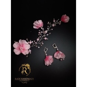 Radi handmade Увивен аксесоар за коса с розови цветя (548)