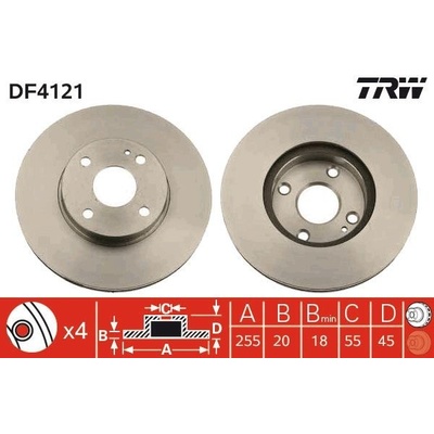 Brzdový kotúč (cena za 1ks) TRW DF4121