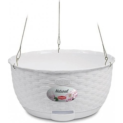 Stefanplast Závěsný květináč NATURAL 30 Bílý