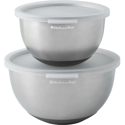 Nerezové mísy KitchenAid s víkem, sada 2ks KMS212OSSSA