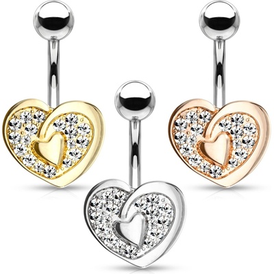 Šperky4U piercing do pupíku čiré zirkony WP0028-GD