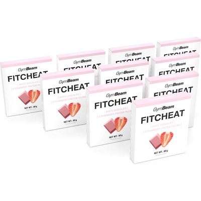 GymBeam Протеинов Шоколад Fitcheat 10 x 80 g бял шоколад с ягоди