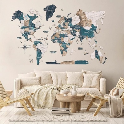 Enjoy the Wood 3D nástěnná dřevěná mapa World Map Mystery Prime XL