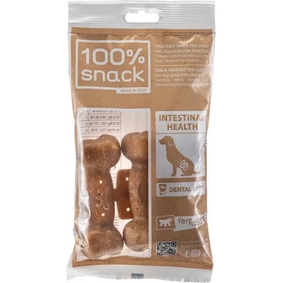 Ferplast Snack Fillable - Bone Euglena Medium - Натурални и вегетариански дентални стикове за кучета във форма на кокал с еуглена грацилис, 105 гр