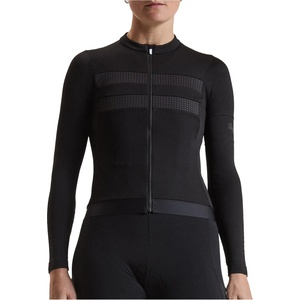 Rapha Фланелка с дълъг ръкав за колоездене Rapha Women's Brevet Long Sleeve Merino Jersey III Cycling jersey - Black / Black (156-3128-0113)