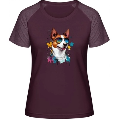 MyMate Predĺžené Tričko MY120 Dizajn č 1 Dog Superstar Burgundy Heather Burgundy