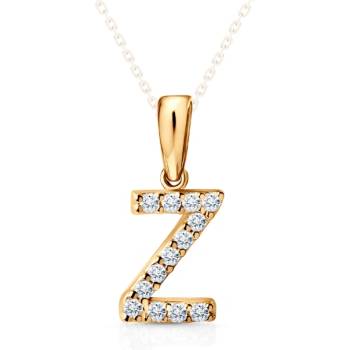 SAVICKI Висулка с буква z savicki: жълто злато, цирконии