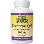 Natural Factors Coenzyme Q10 100 % Natural 100 mg, 60 Softgels